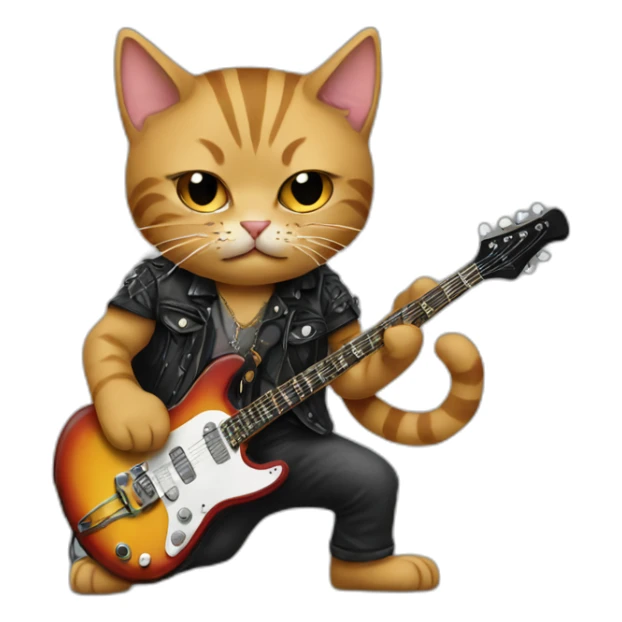 Badass cat in rock and roll  sticker