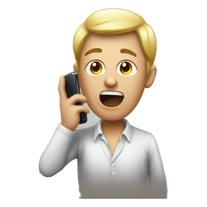 person speaking loudly on cellphone sticker