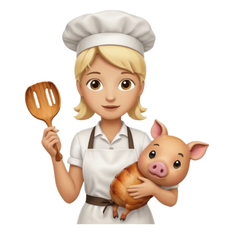blonde cook pig no hat sticker