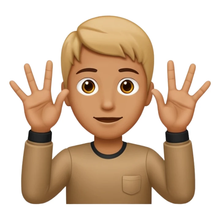 🤷🏻‍♂️ 6 in left hand and 7 in the right hand sticker