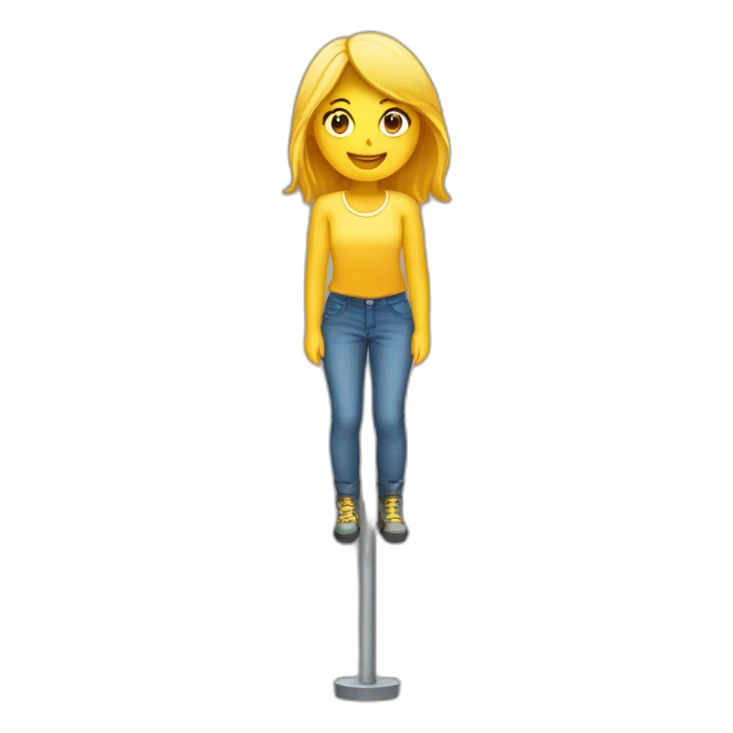 Fille sur un lampadaire sticker