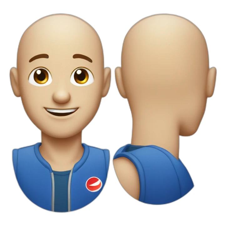 bald man with thumsup and wink sticker