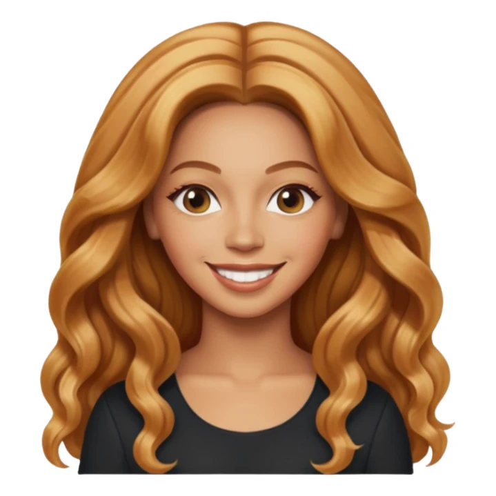 Beyonce with long strawberry blonde hair sticker
