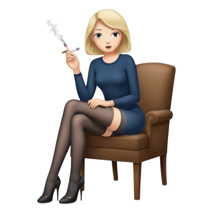 Pantyhosed smoking sticker