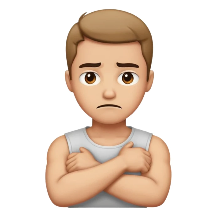 Arms crossed around throat looking mad  sticker