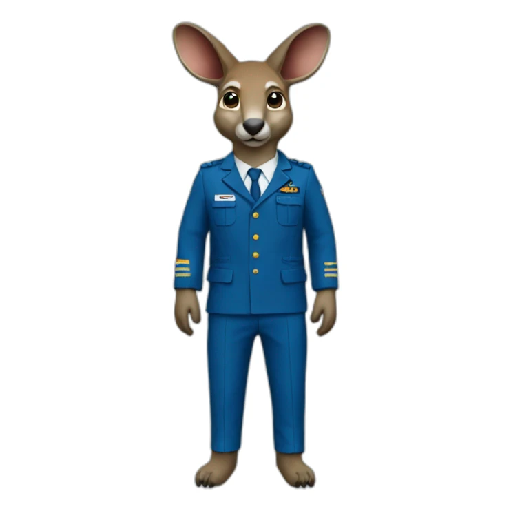 Kangaroo pilot long sleeve blue suit sticker