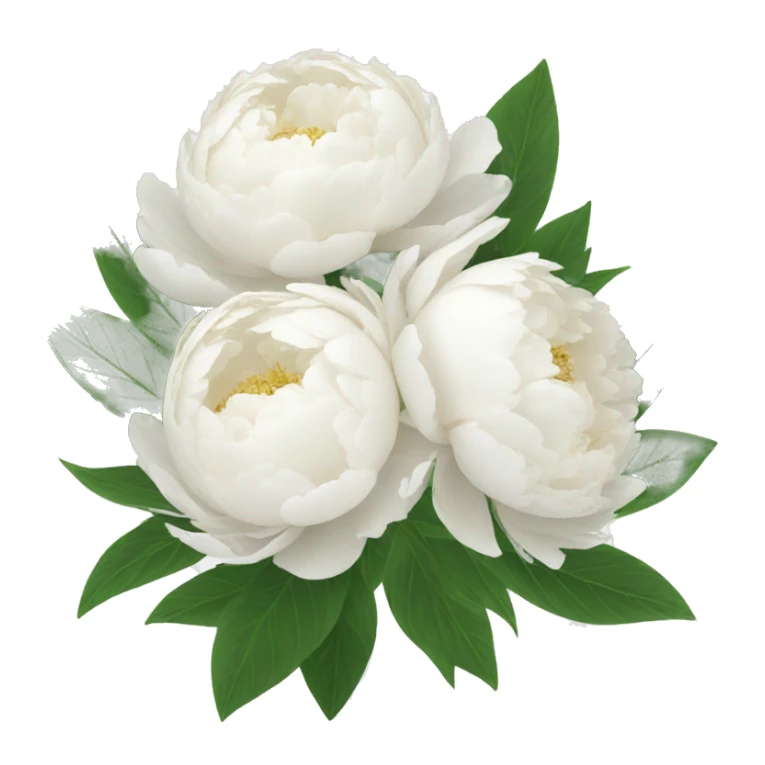 White peonies bouquet sticker