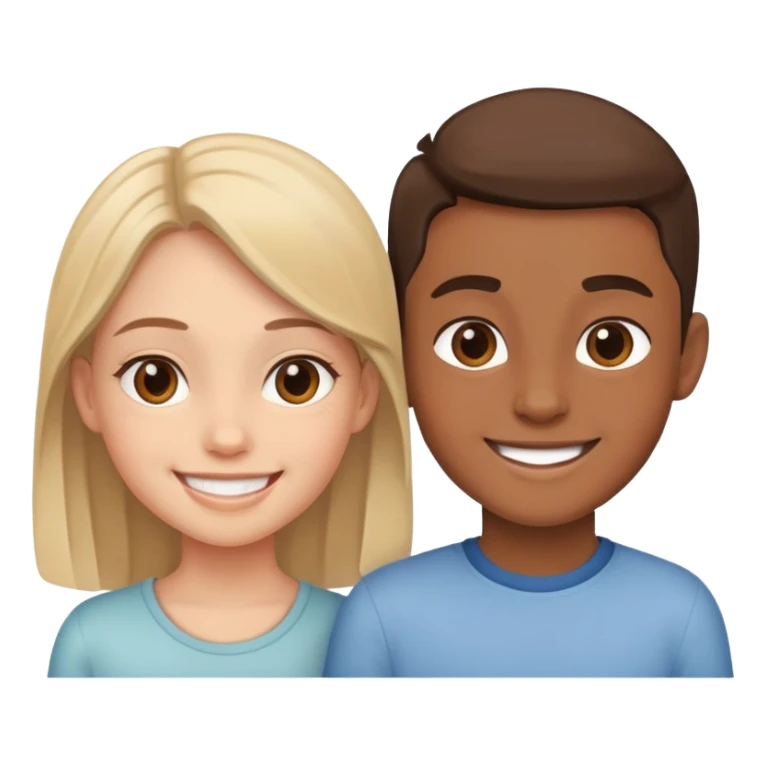 smiling girl and boy duo sticker