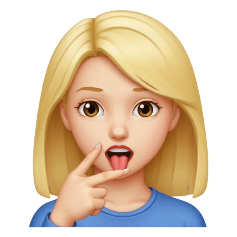 Chica mordiendose el dedo índice doblado sticker