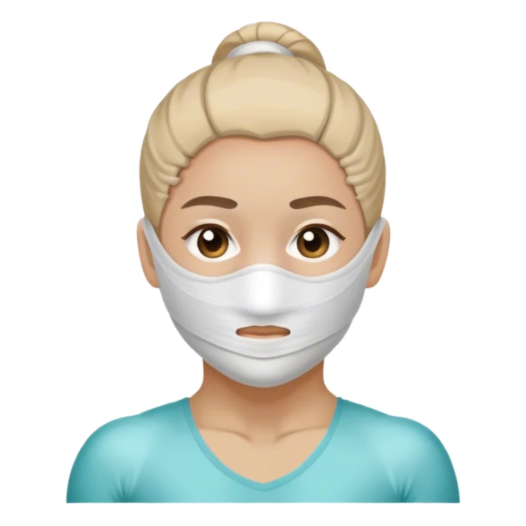 Gymnast's face in a bandage sticker
