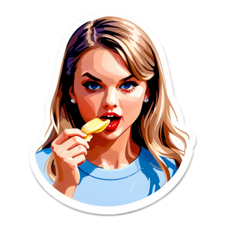 Taylor Swift eating Olivia Rodrigo sticker