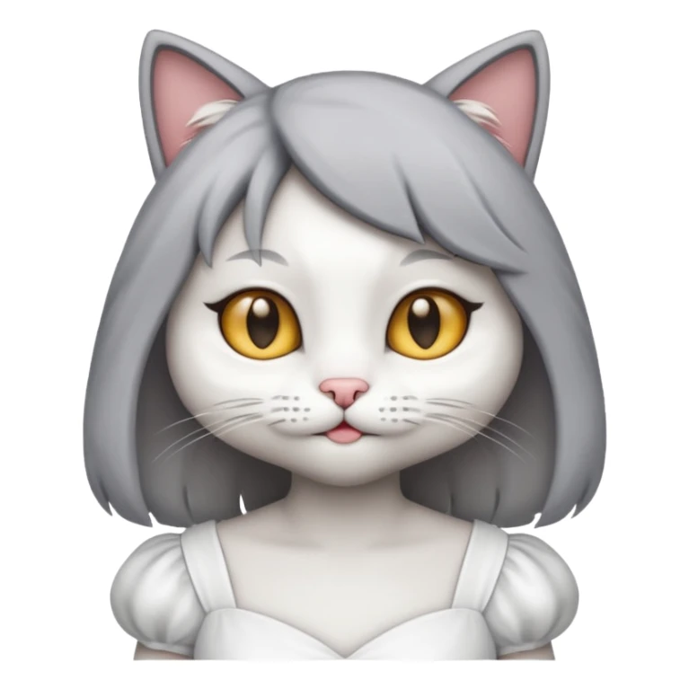 Kedi kız elbise beyaz 

 sticker