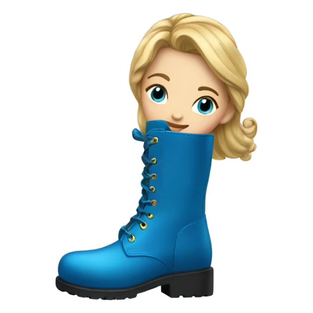 a girl blue boot really fancy sticker