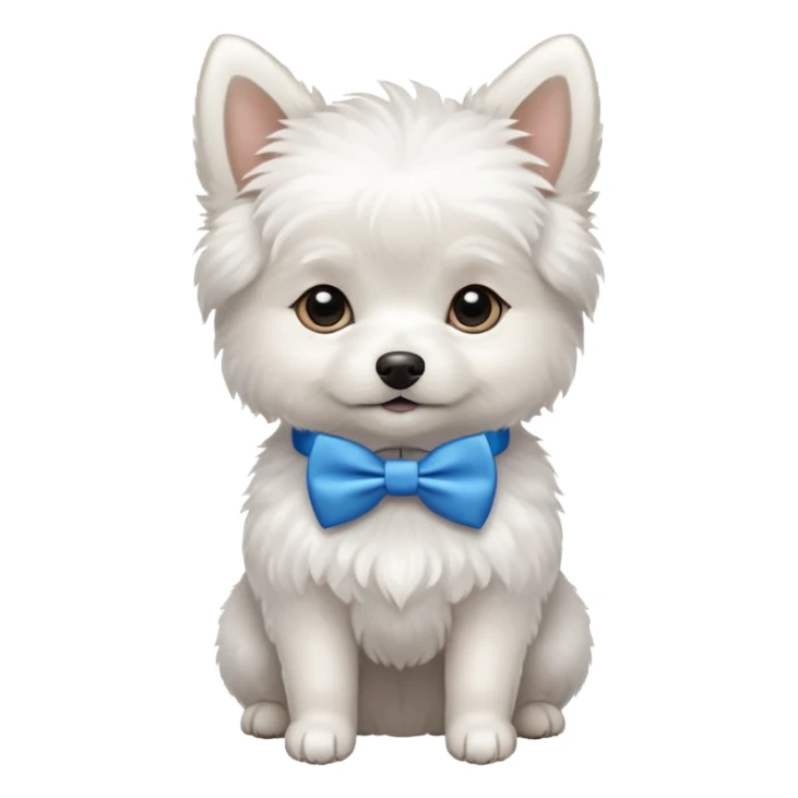 Small white dog wearing a bow tie  sticker