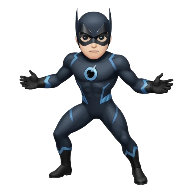 marvel character black bolt with black mask sticker