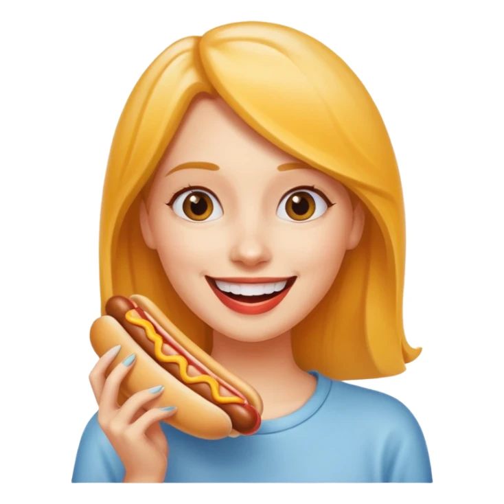 hotdog eating woman sticker