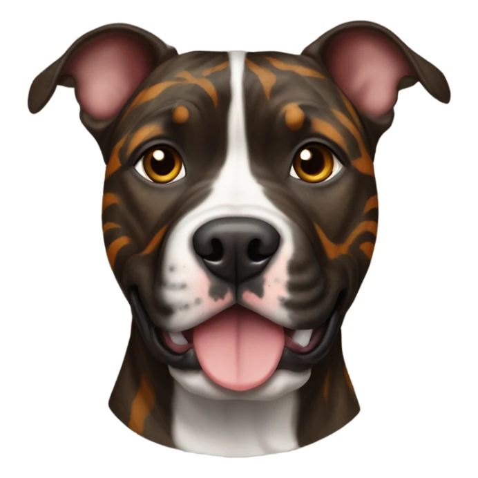 pitbull terrier dark brindle tiger stripes sticker