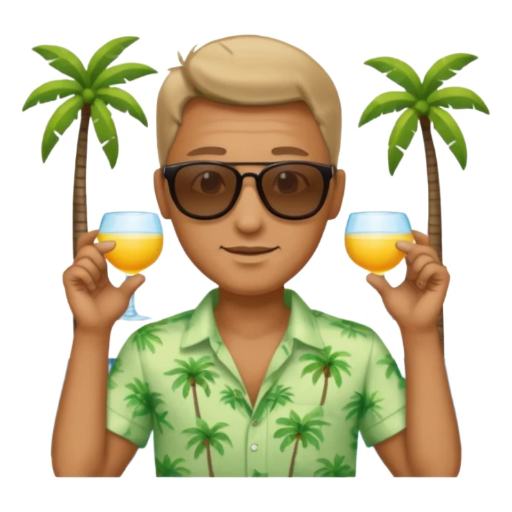 man with sunglasses and summer shirt sticker