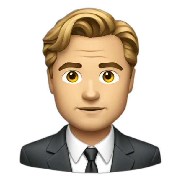 leonardo dicaprio cartoon wearing suit sticker