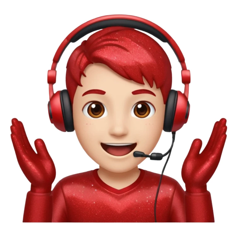 red glitter gamer sticker