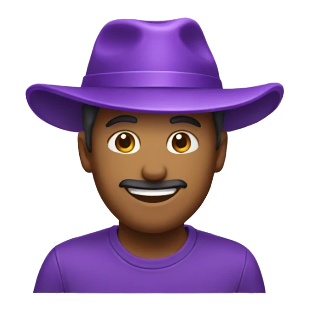 purple hat smaile emoji sticker