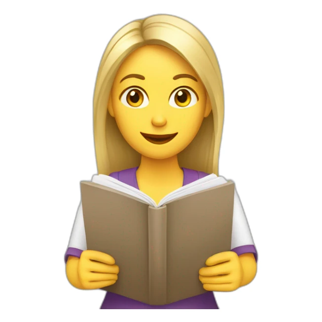 mujer rubia con cuaderno de inglés sticker