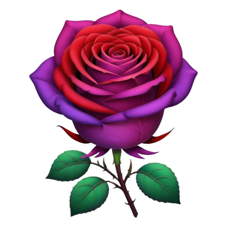 black-purple-red-gradients rose sticker