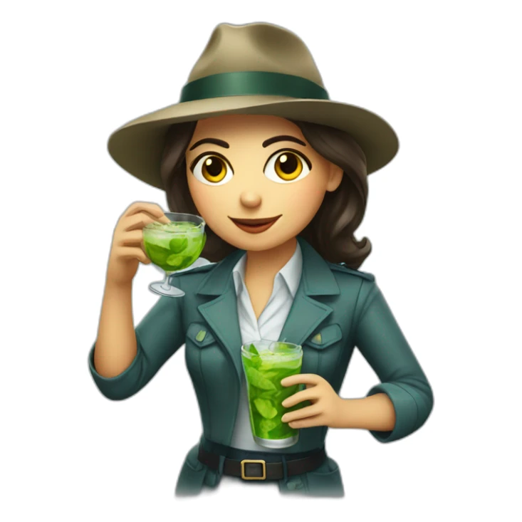 argentine girl detective drinking mojito sticker