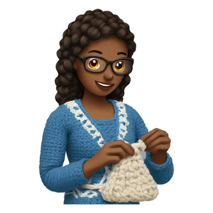 Woman crocheting  sticker
