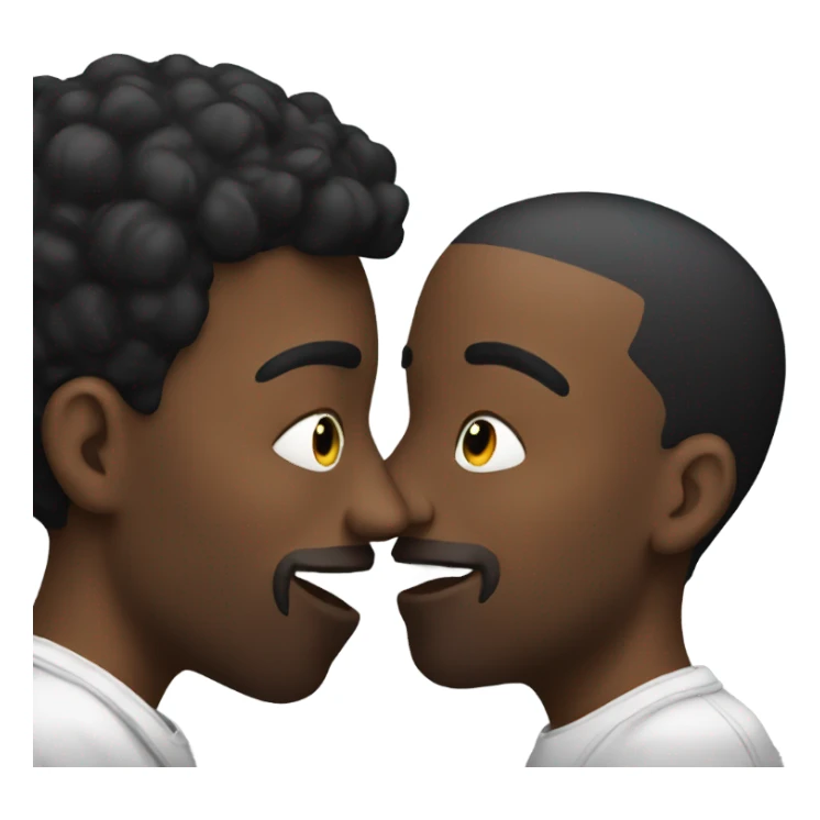 2 black dudes kissing sticker