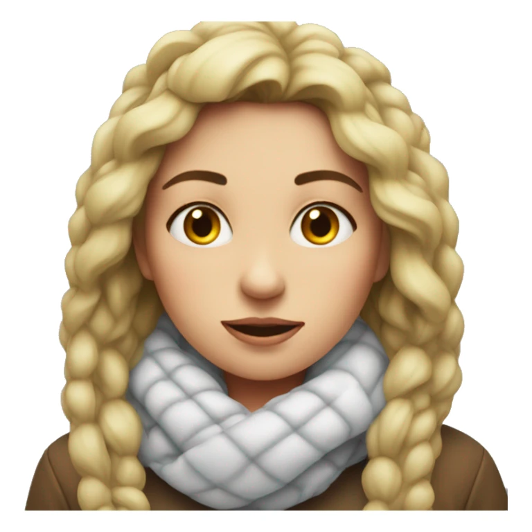 woman feels very cold in w sticker