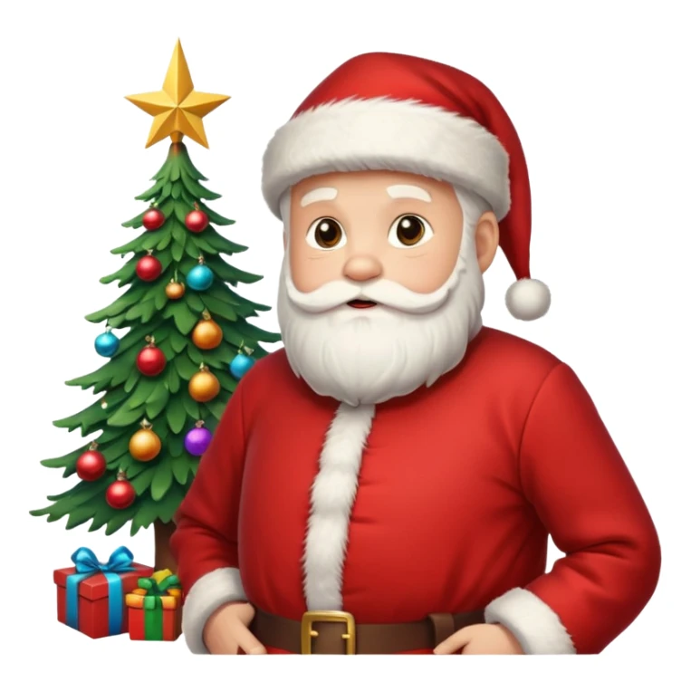 Santa Claus and the Christmas tree sticker