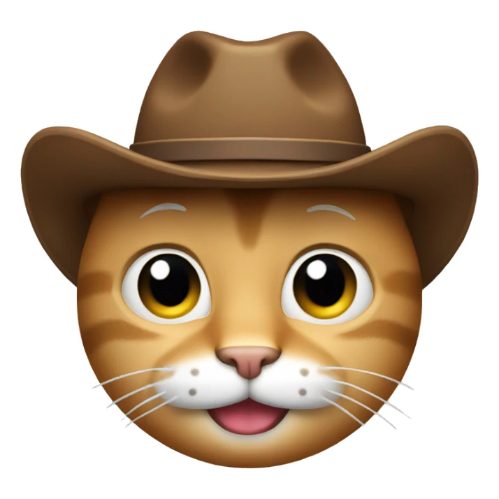 Cat grin emoji with cowboy hat sticker