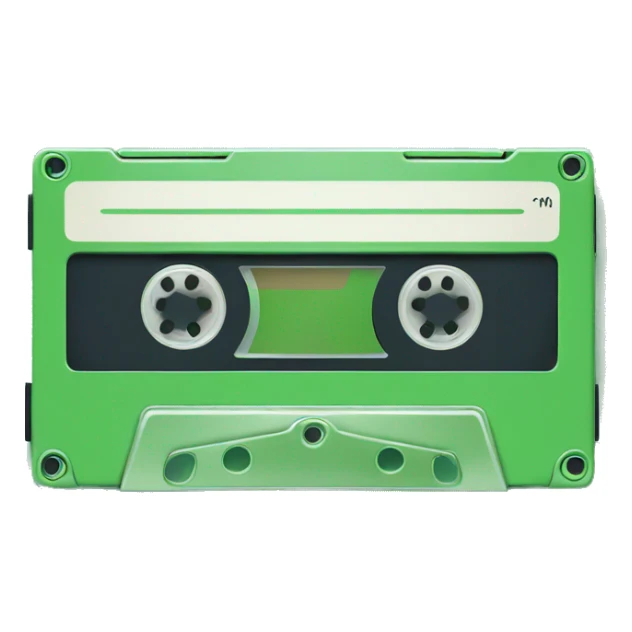 green vintage cassette tape sticker