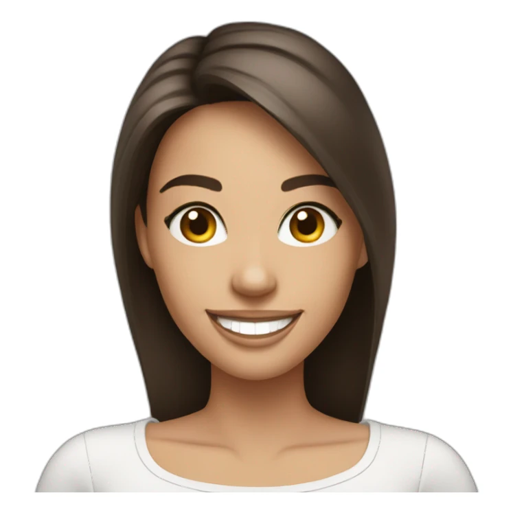 Pretty brunette woman alluring smile sticker