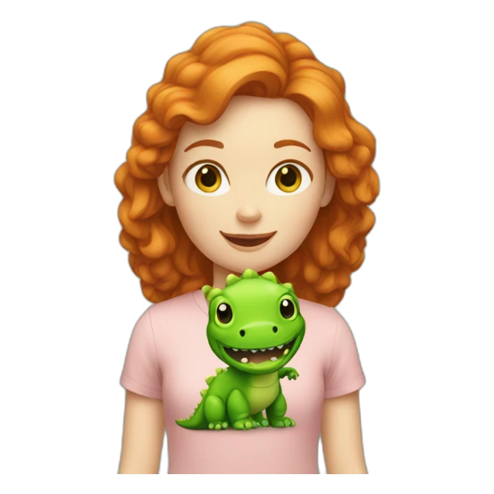 ginger-girl-with-green-dinosaur” sticker