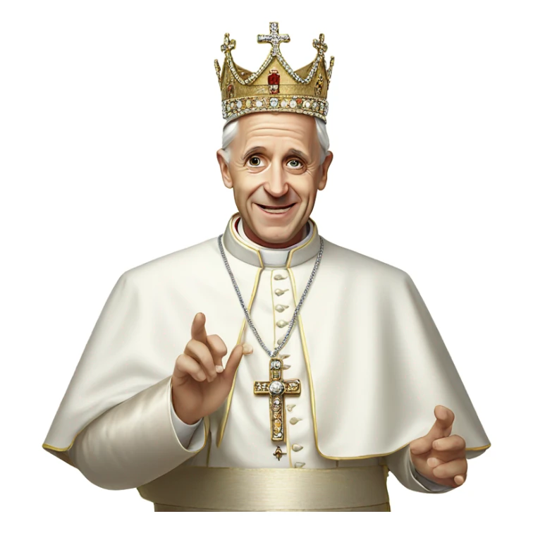 Pope wearing triple tiara sticker