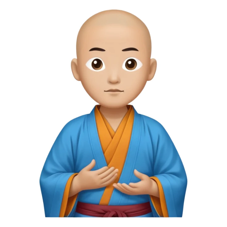 Tibetan monk floats in a blue kimono sticker