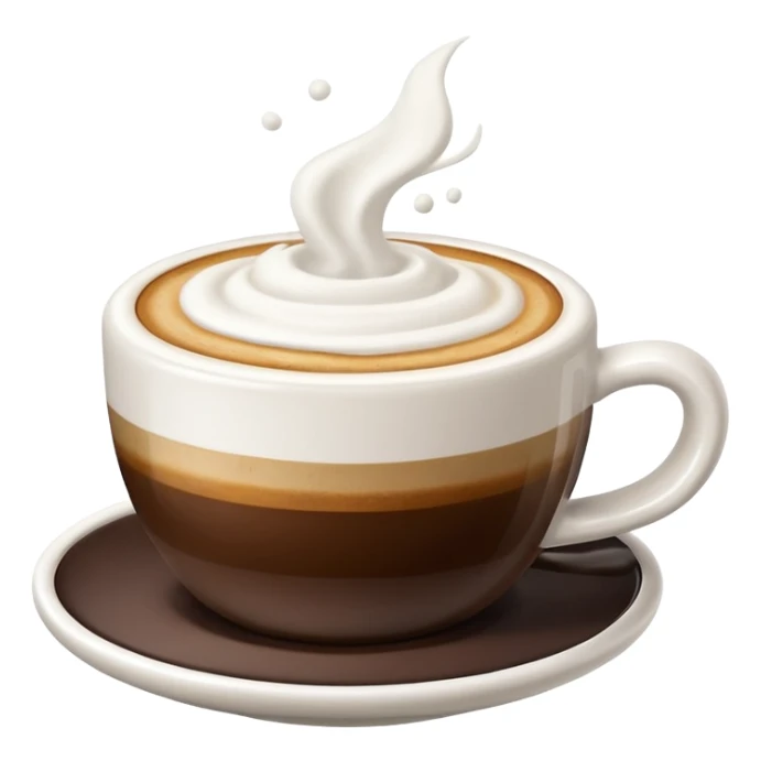 tazzina di caffè con schiuma, isolated on white background sticker