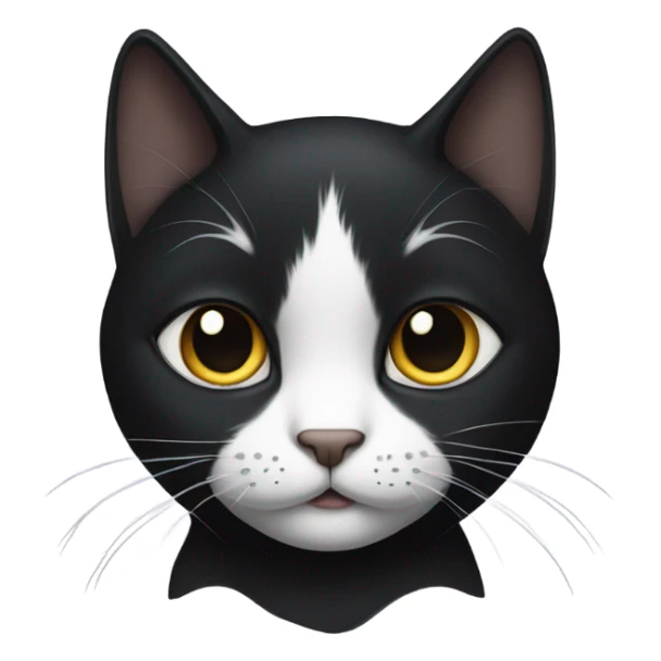 Black cat with white lip sticker