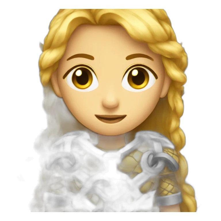 golden female chainmail sticker