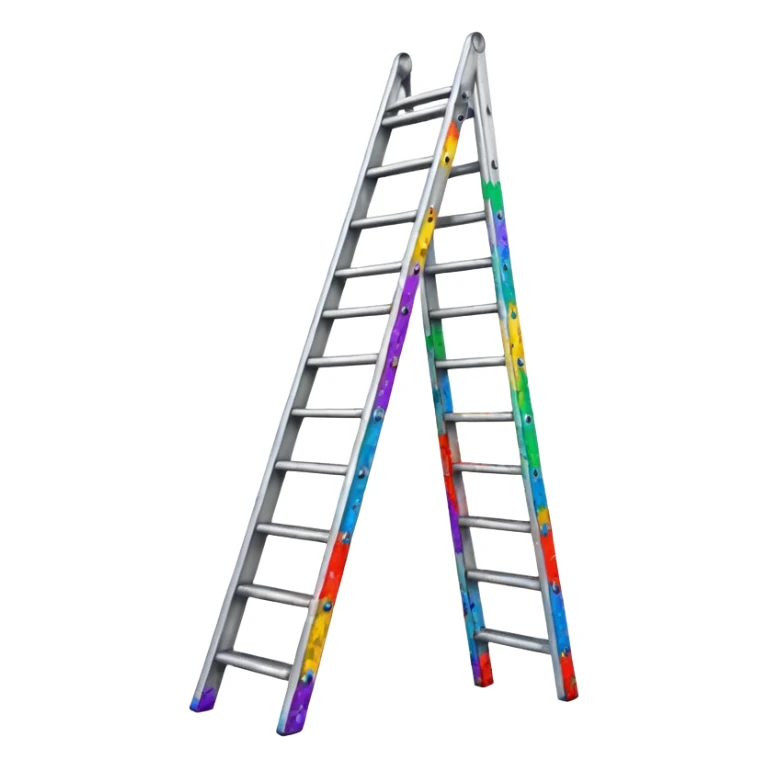 Metal ladder with paint splatters sticker