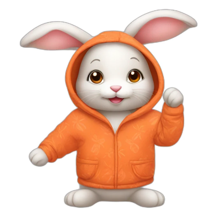 Cute rabbit dressed in carrot pajamas sticker