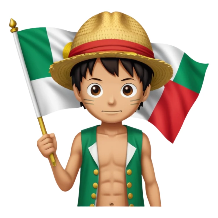 Luffy Holding Algerian flag sticker