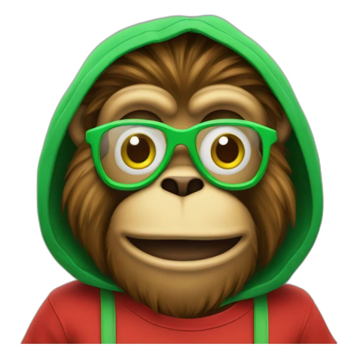 Un singe avec un t-shirt rouge et vert sticker