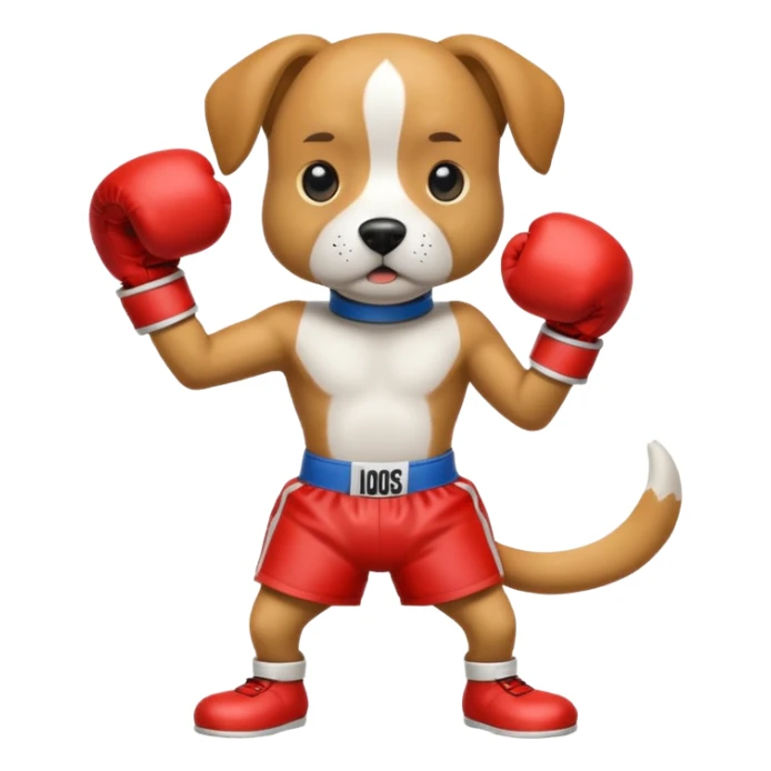 dog with boxing gloves full body sticker