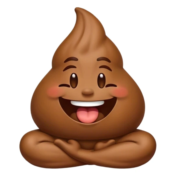 meditating laughing poop emoji sticker