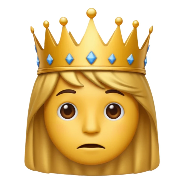Tired emoji wearing a king’s crown sticker
