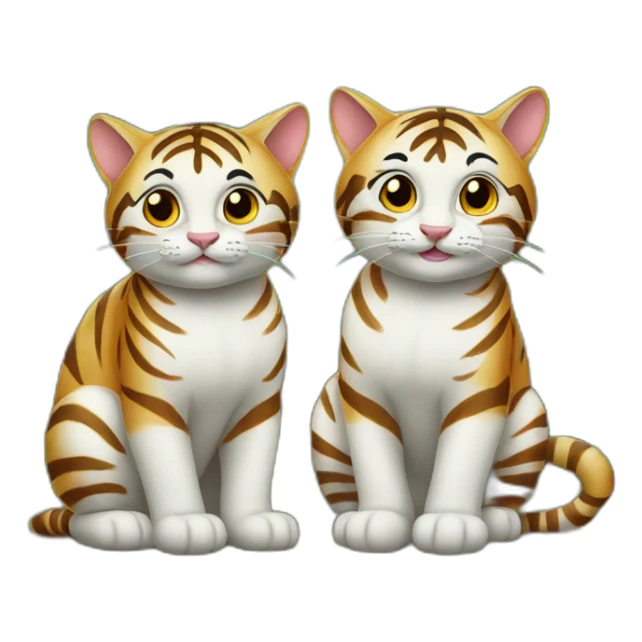 Deux chats tigrés qui jouent sticker