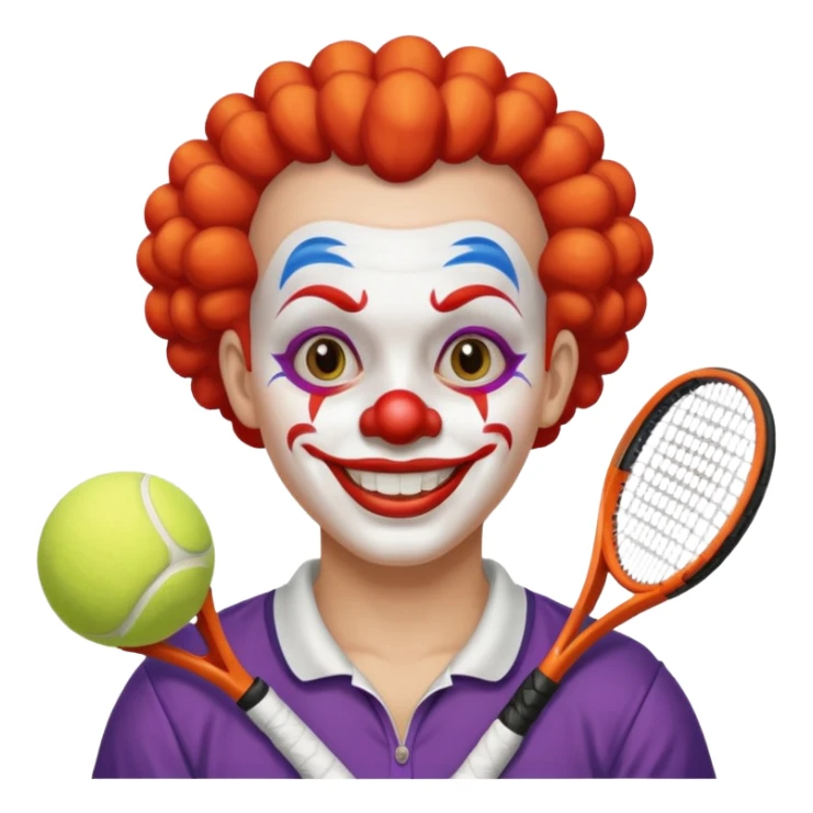 tennis player clown sticker